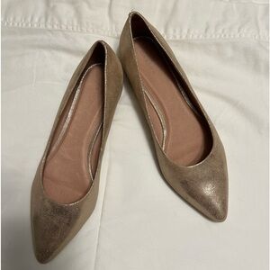 Nordstrom Caslon gold leather flats